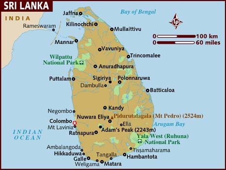 srilanka map